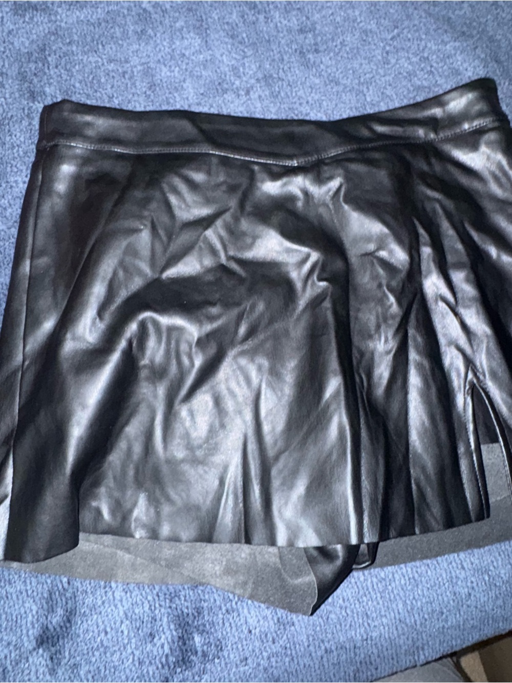 Black Faux Leather Mini Skirt - Women